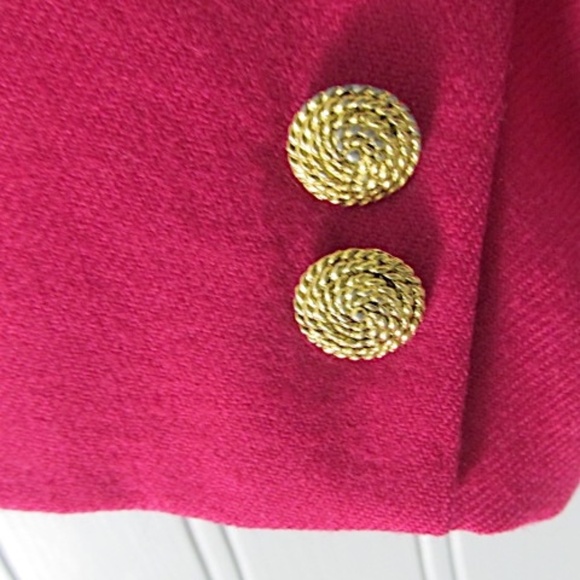 Talbots Raspberry Red Wool Jacket, Size 4 - Picture 3 of 8